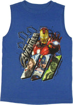 Avengers Movie Panels Sleeveless Youth T Shirt