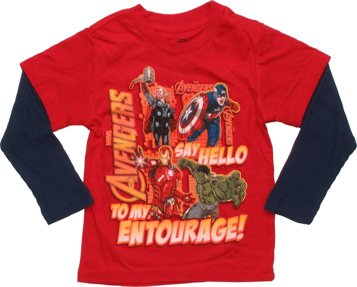 Avengers Say Hello to Entourage LS Toddler T-Shirt