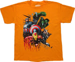 Avengers Shield Bolts Gold Youth T Shirt