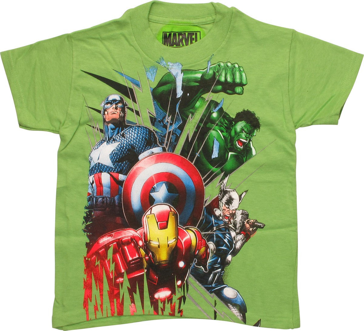 Avengers Shield Bolts Green Youth T-Shirt