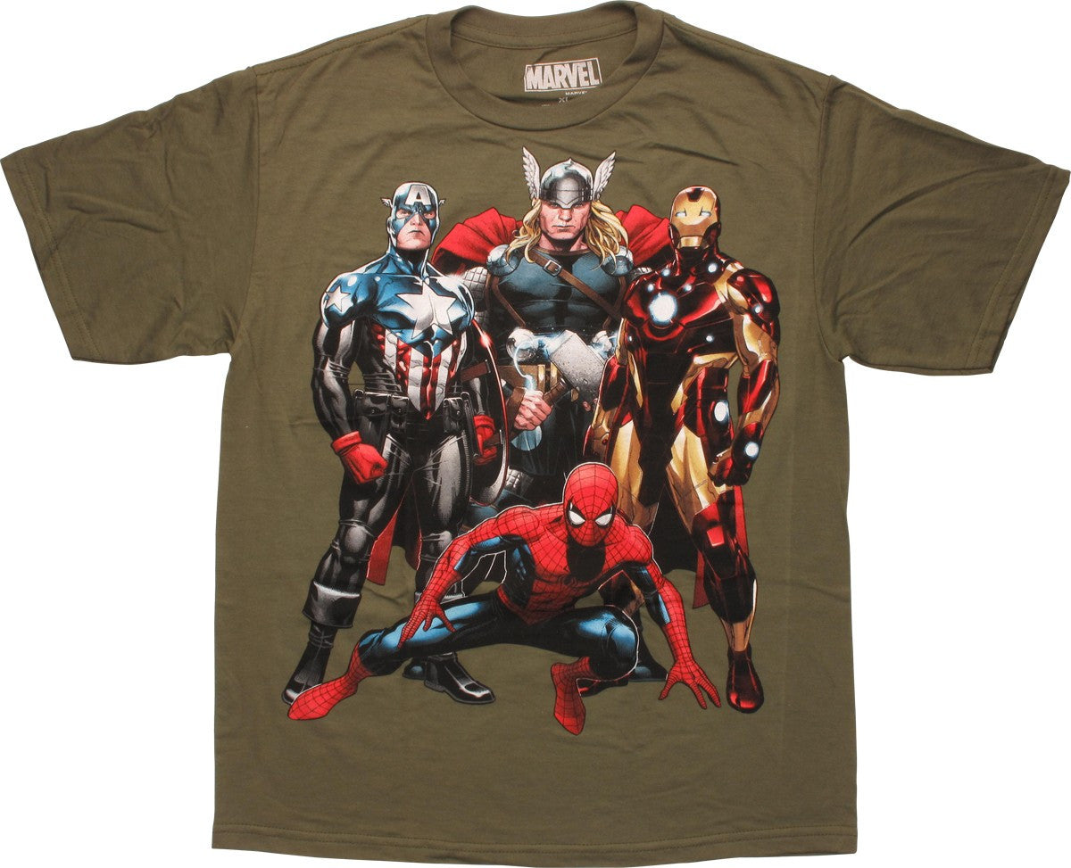 Avengers Shiny Heroes Posed Youth T-Shirt