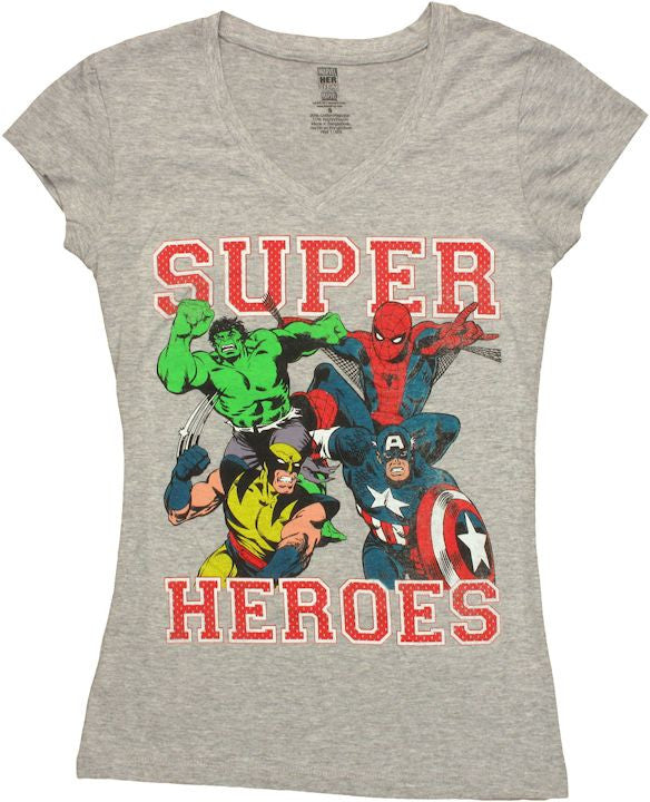 Avengers Superheroes V Neck Baby Tee