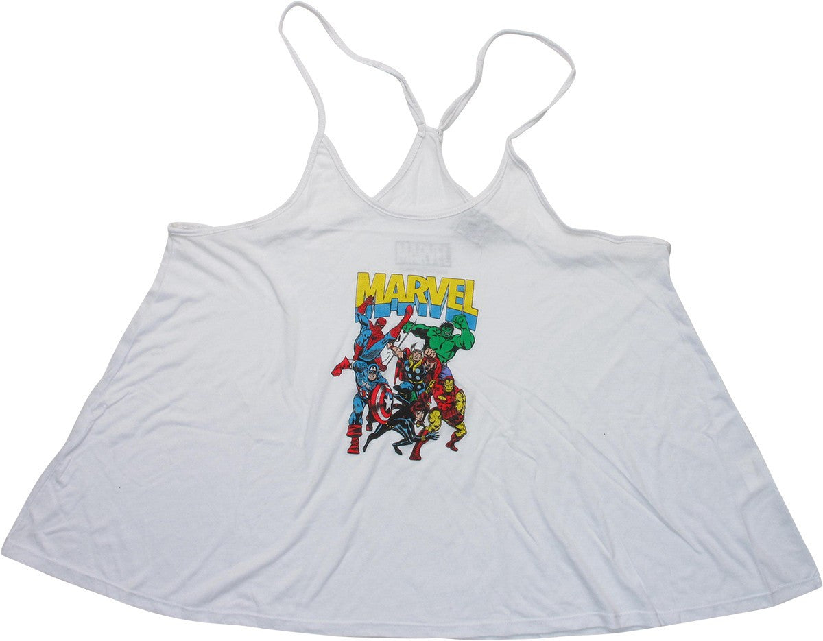 Avengers Group Spaghetti Y-Back Juniors Tank Top