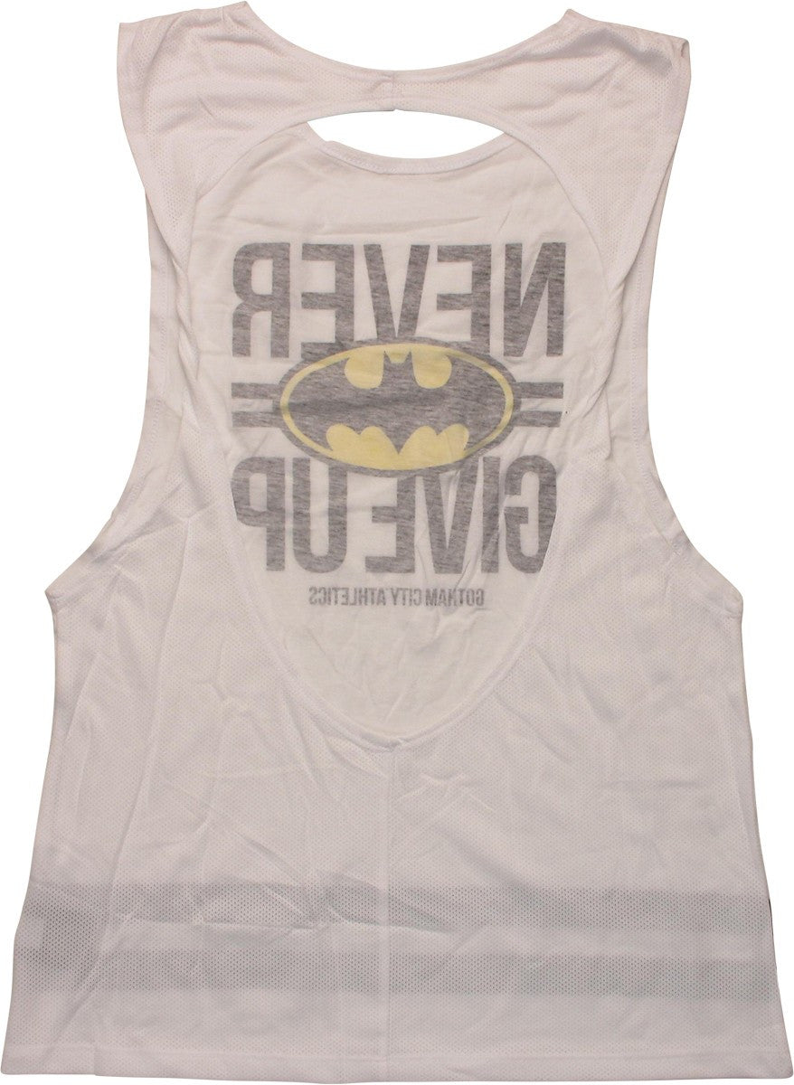 Batman Never Give Up Backless Juniors Tank Top