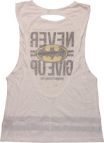 Batman Never Give Up Backless Juniors Tank Top