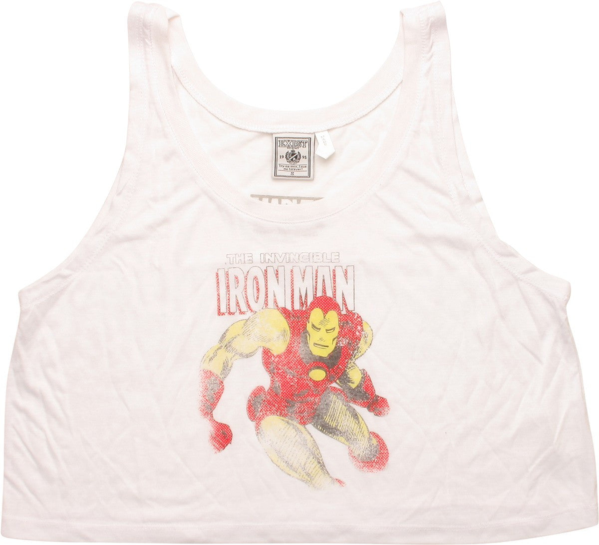 Invincible Iron Man Cropped Loose Juniors Tank Top