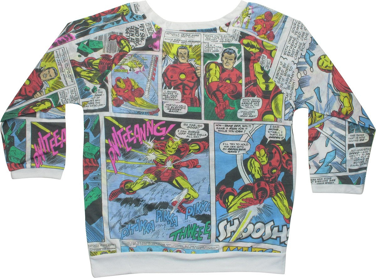 Invincible Iron Man Comic Panels Juniors T-Shirt