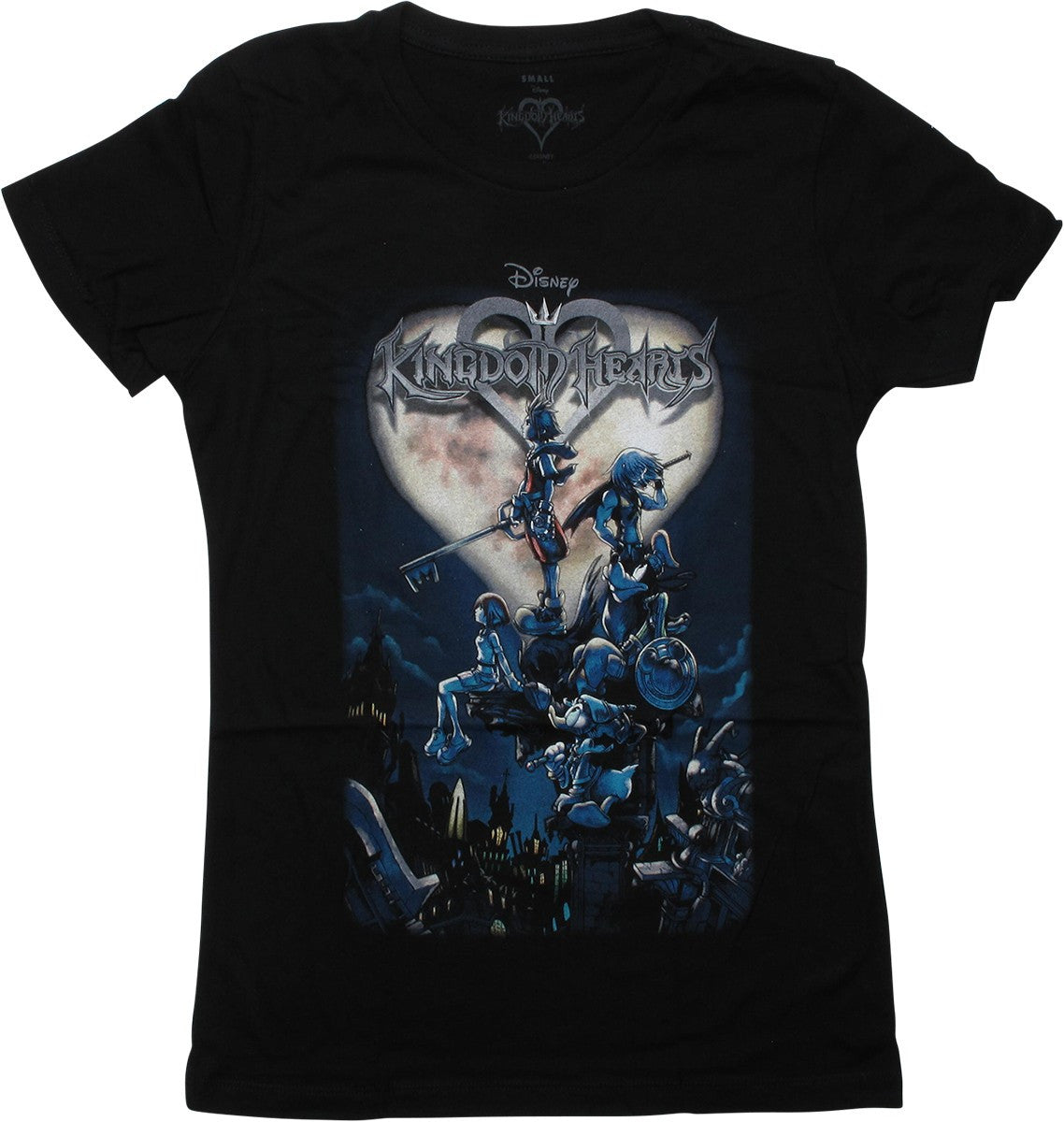 Kingdom Hearts Cover Art Black Juniors T-Shirt