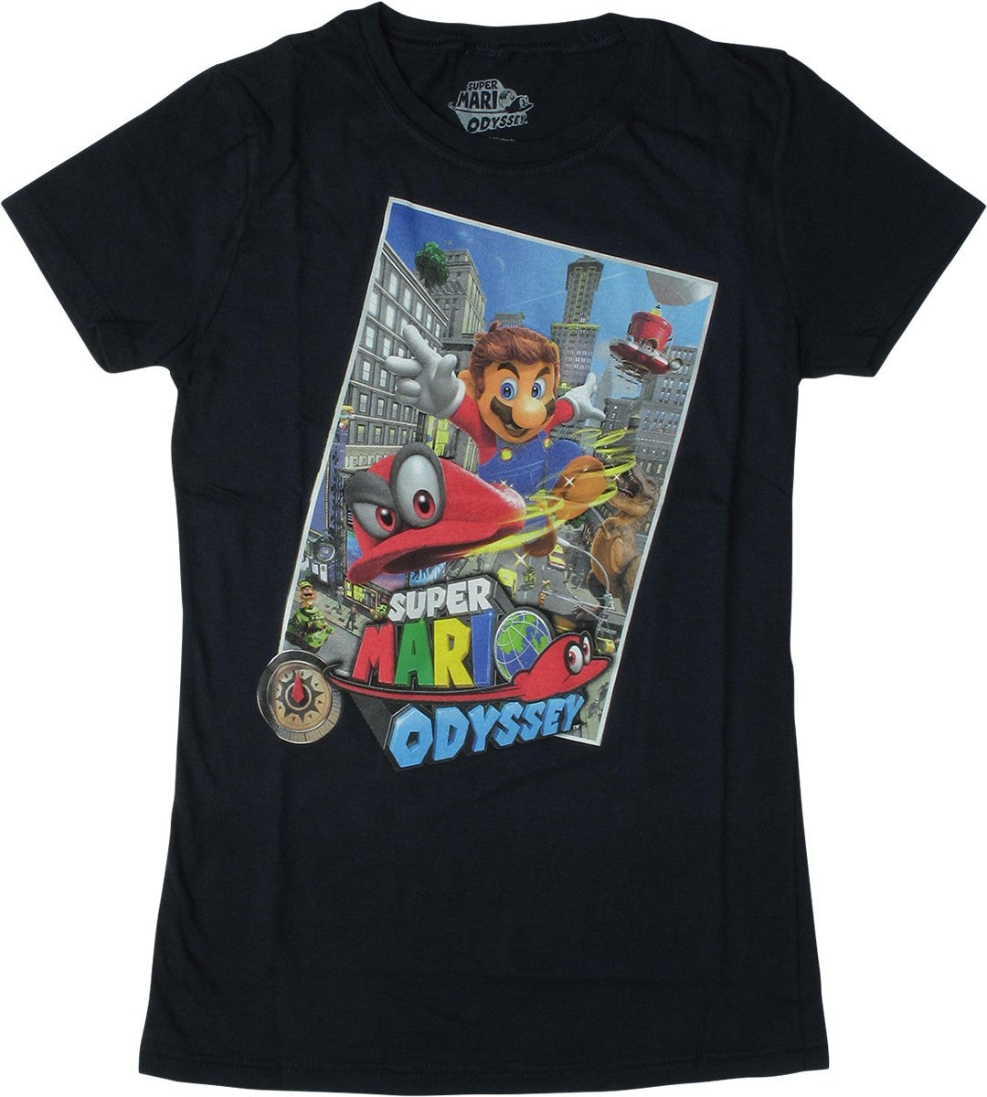 Super Mario Odyssey Navy Blue Juniors T-Shirt