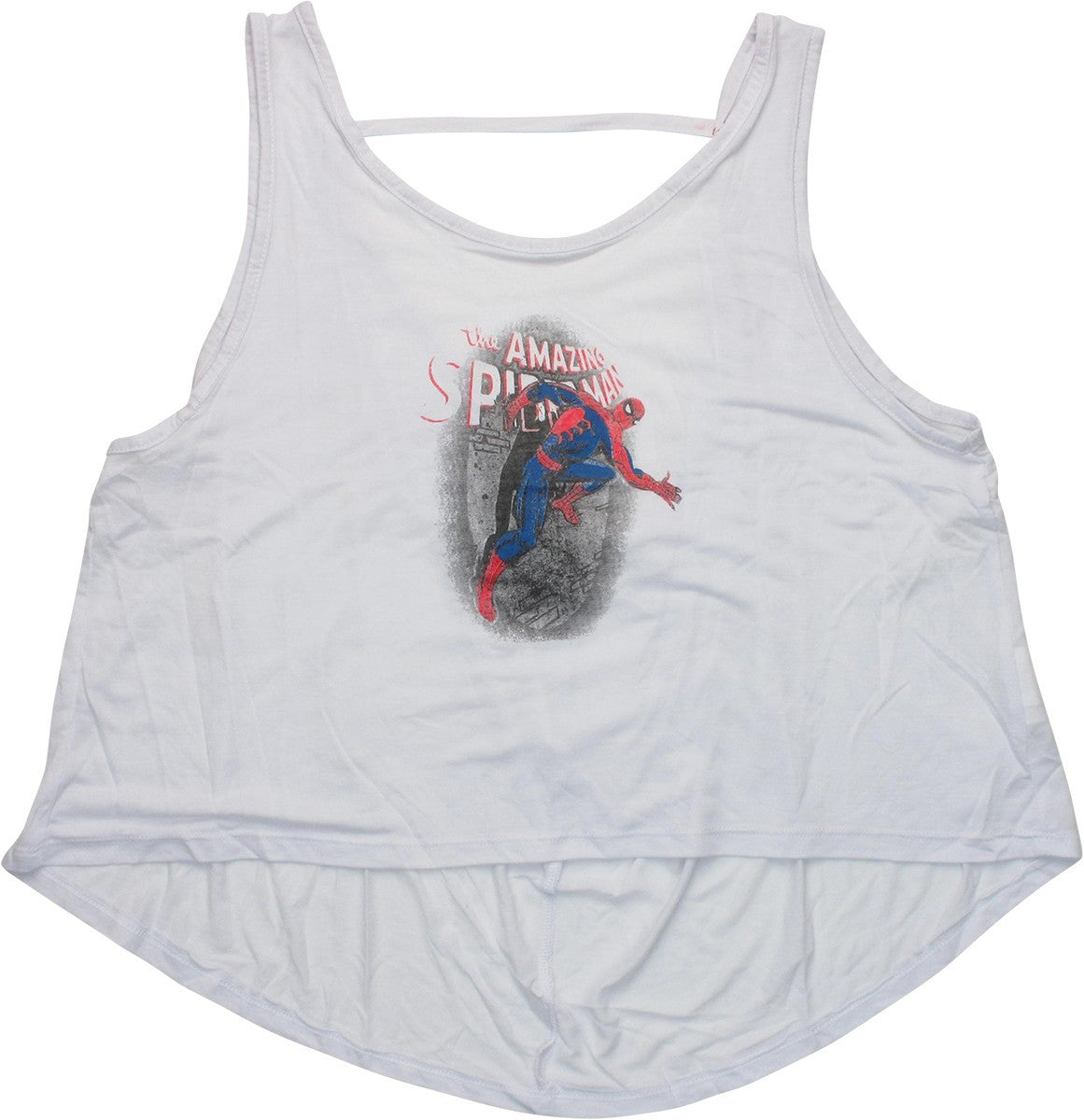 Amazing Spiderman Wall Low Back Juniors Tank Top