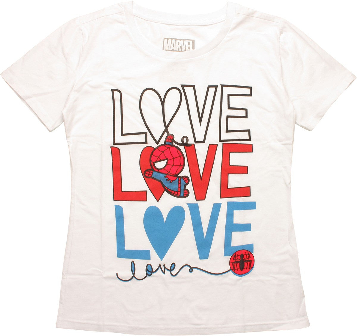 Spiderman Toy Swing Love Love Love Juniors T-Shirt