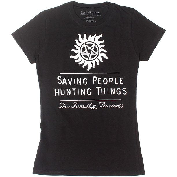 Supernatural Business V Neck Juniors T-Shirt