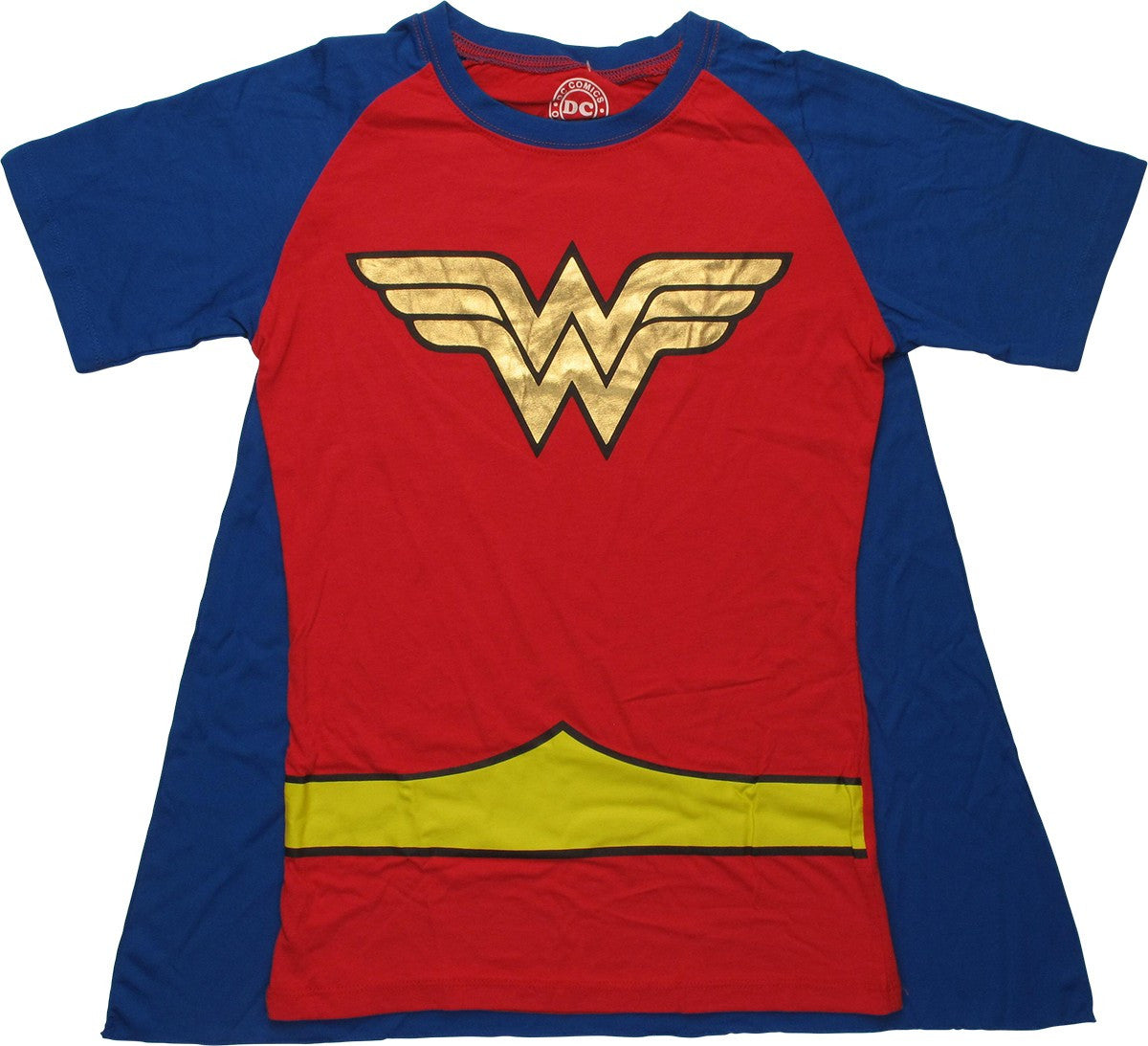 Wonder Woman Belt Costume Caped Juniors T-Shirt