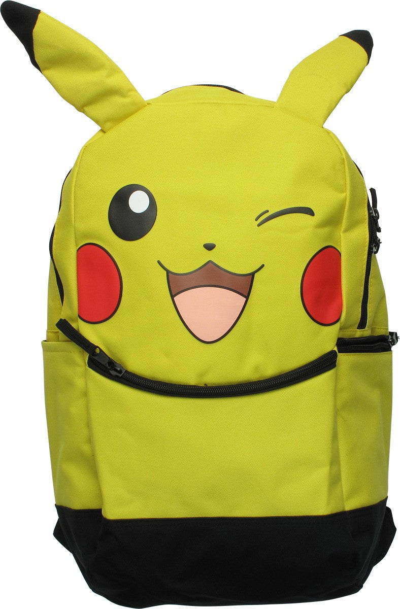Pokemon Pikachu Face Wink Smiling Ears Backpack