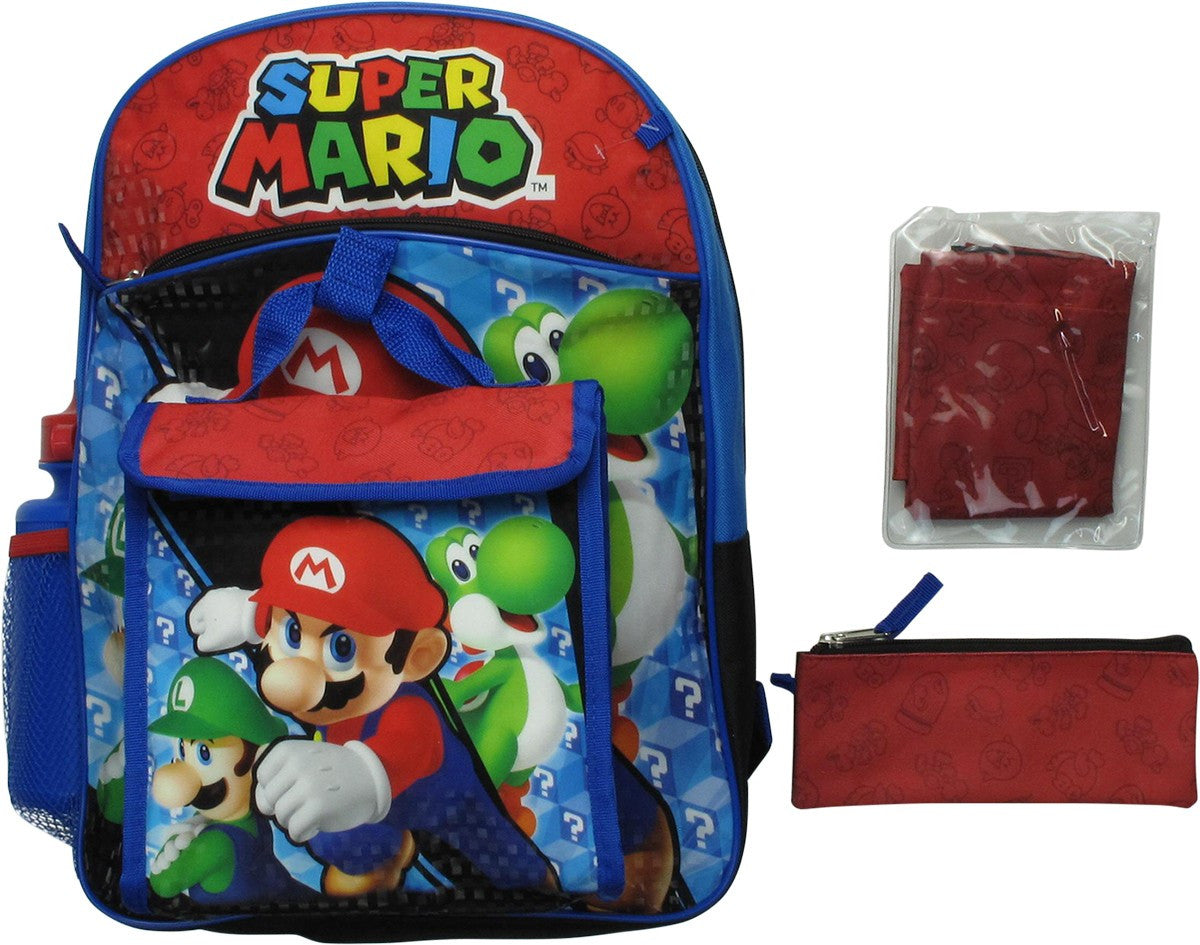 Super Mario Characters 5 Piece Backpack Set
