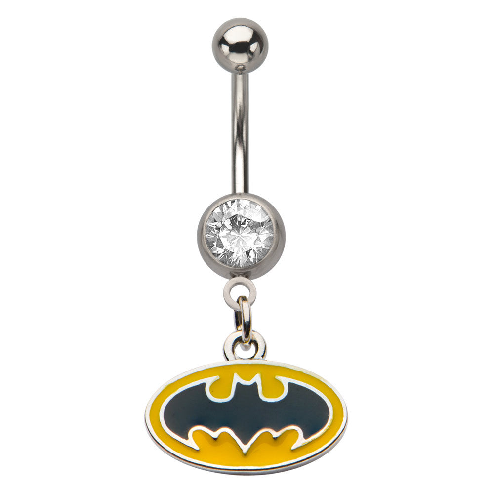 Batman 3D Logo Dangle Belly Ring