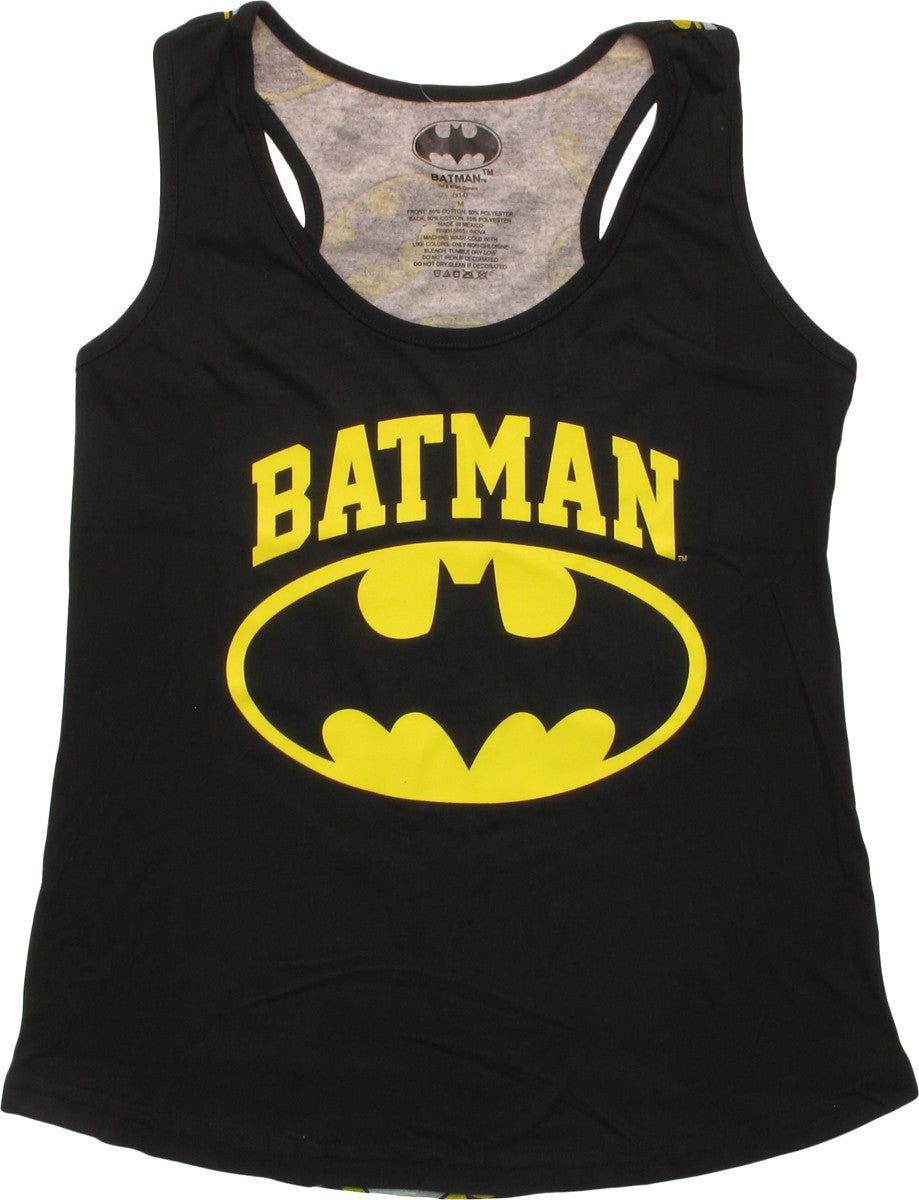 Batman All Over Print Logos Juniors Tank Top