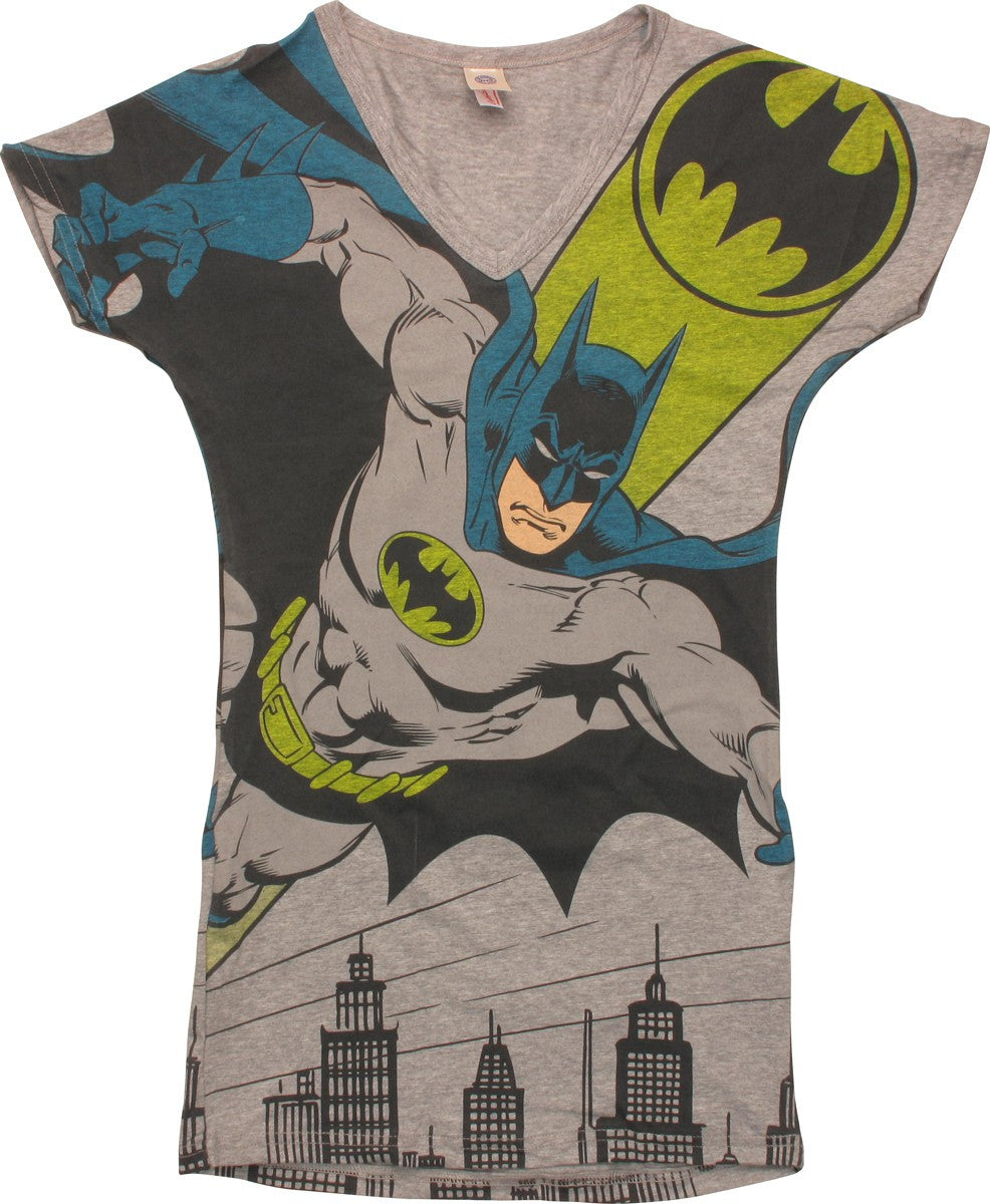 Batman Bat-Signal V Neck Juniors Tunic Shirt