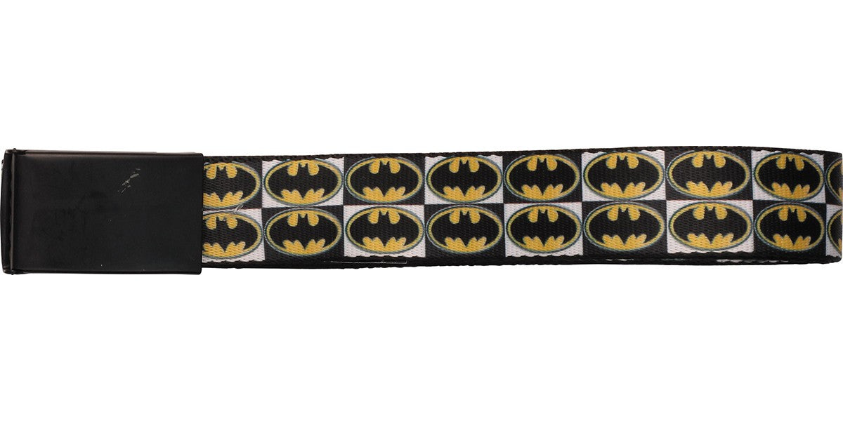 Batman Checker Board Logos Wide Mesh Belt