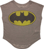 Batman Faded Classic Logo Dolman Ladies Tee