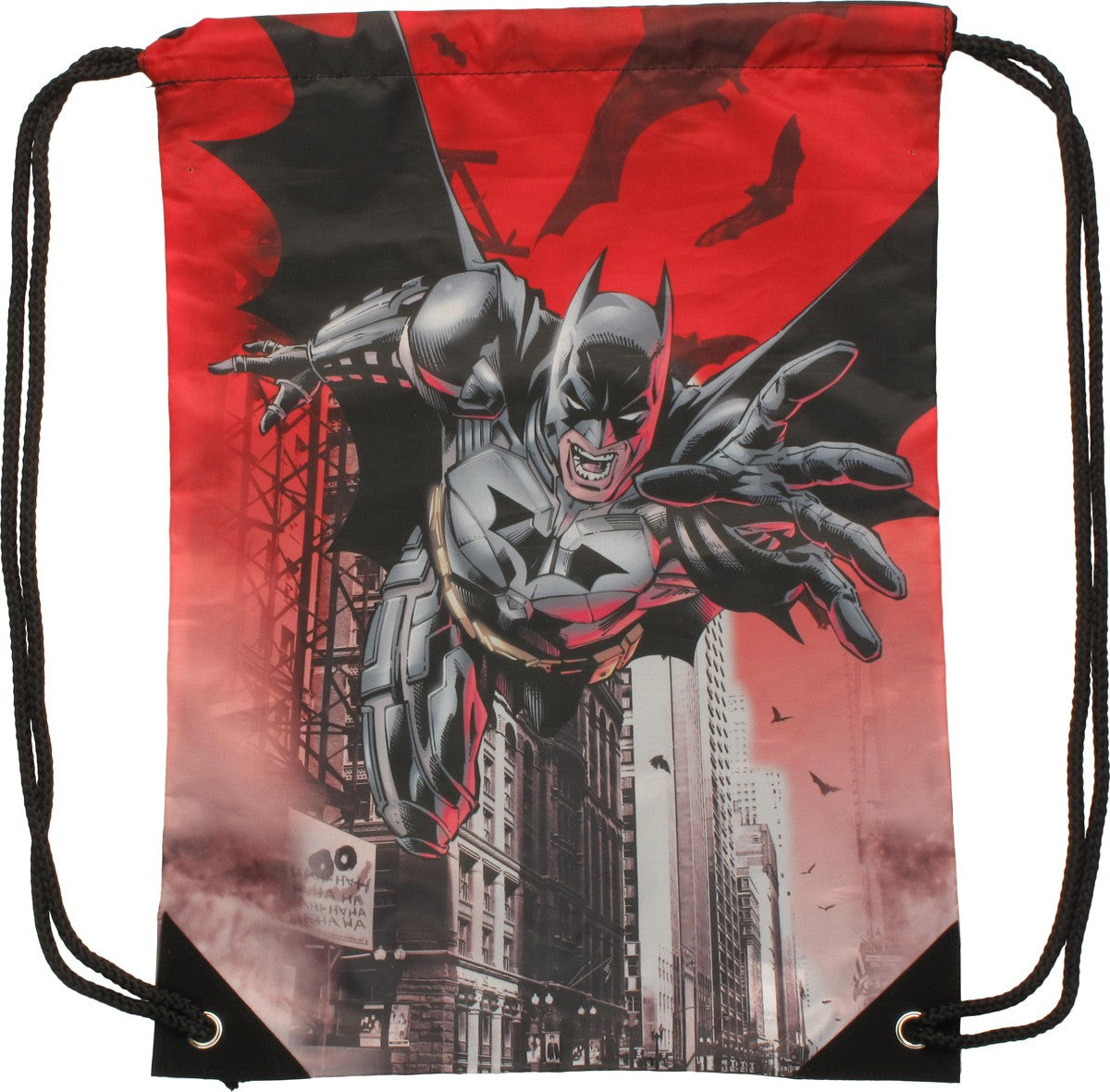 Batman Logo Action City Pose Drawstring Backpack