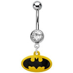 Batman Oval Logo Dangle Belly Ring