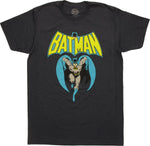 Batman Running Under Classic Name Logo T-Shirt
