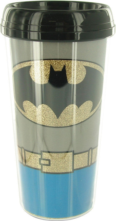 Batman Uniform Glitter Plastic Travel Mug