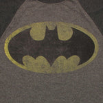 Batman Vintage Logo 3/4 Raglan T Shirt Sheer