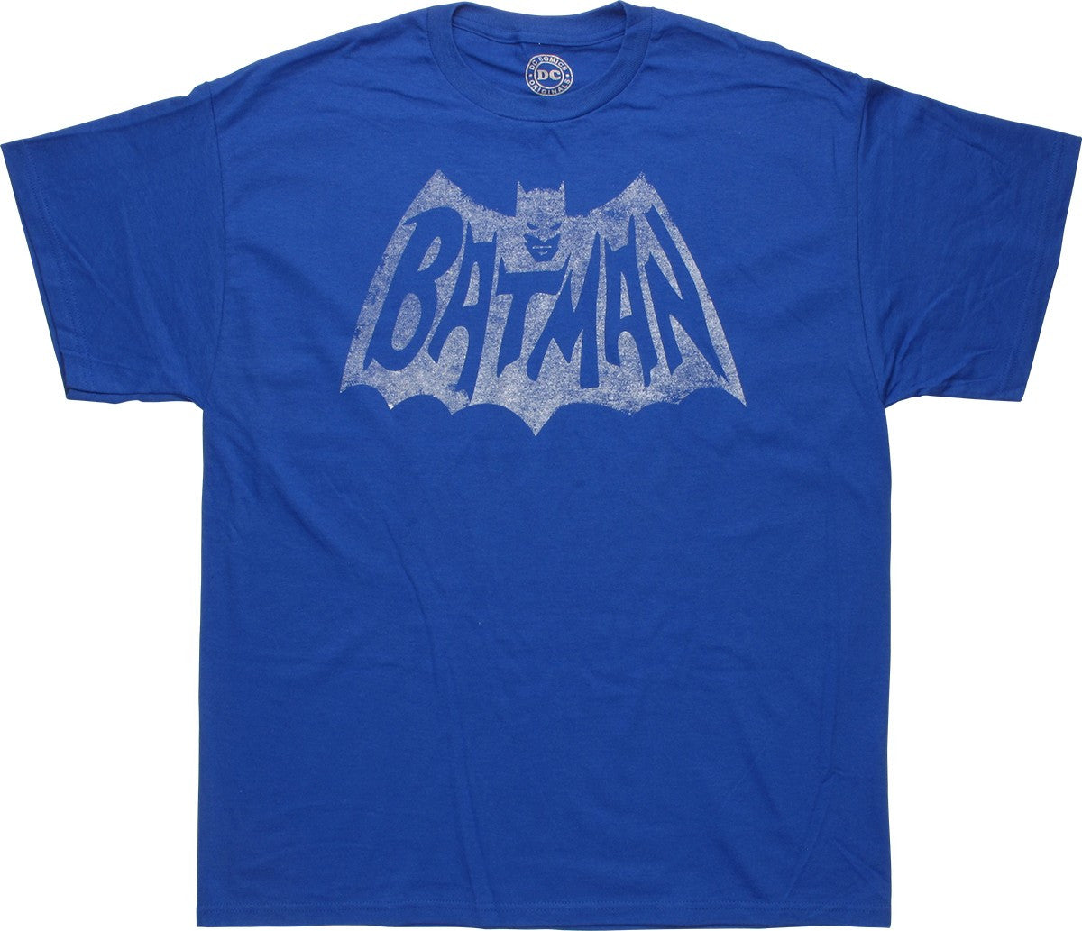 Batman White Television Logo Royal Blue T-Shirt