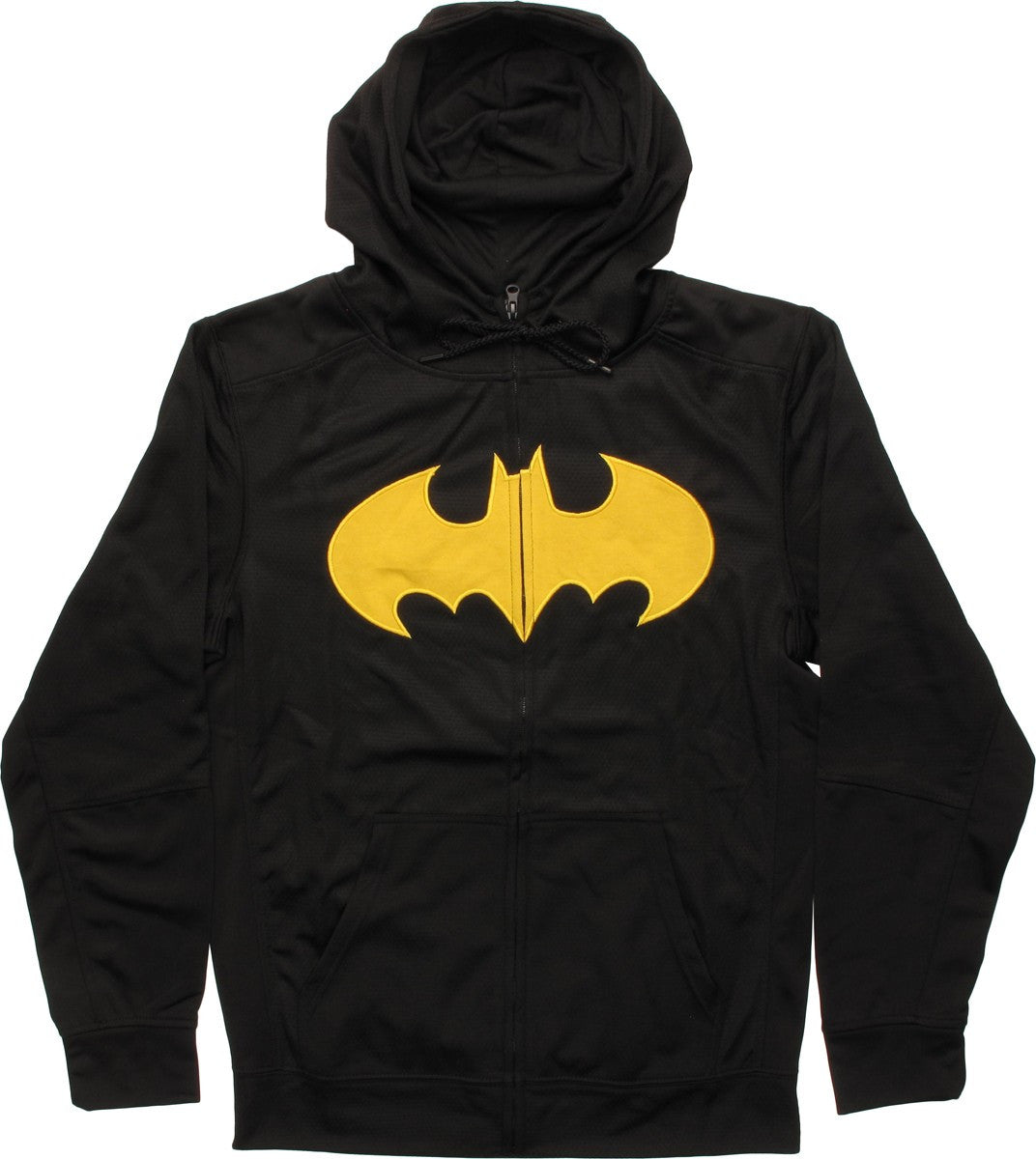 Batman Yellow Logo Pieced Poly Zip Hoodie