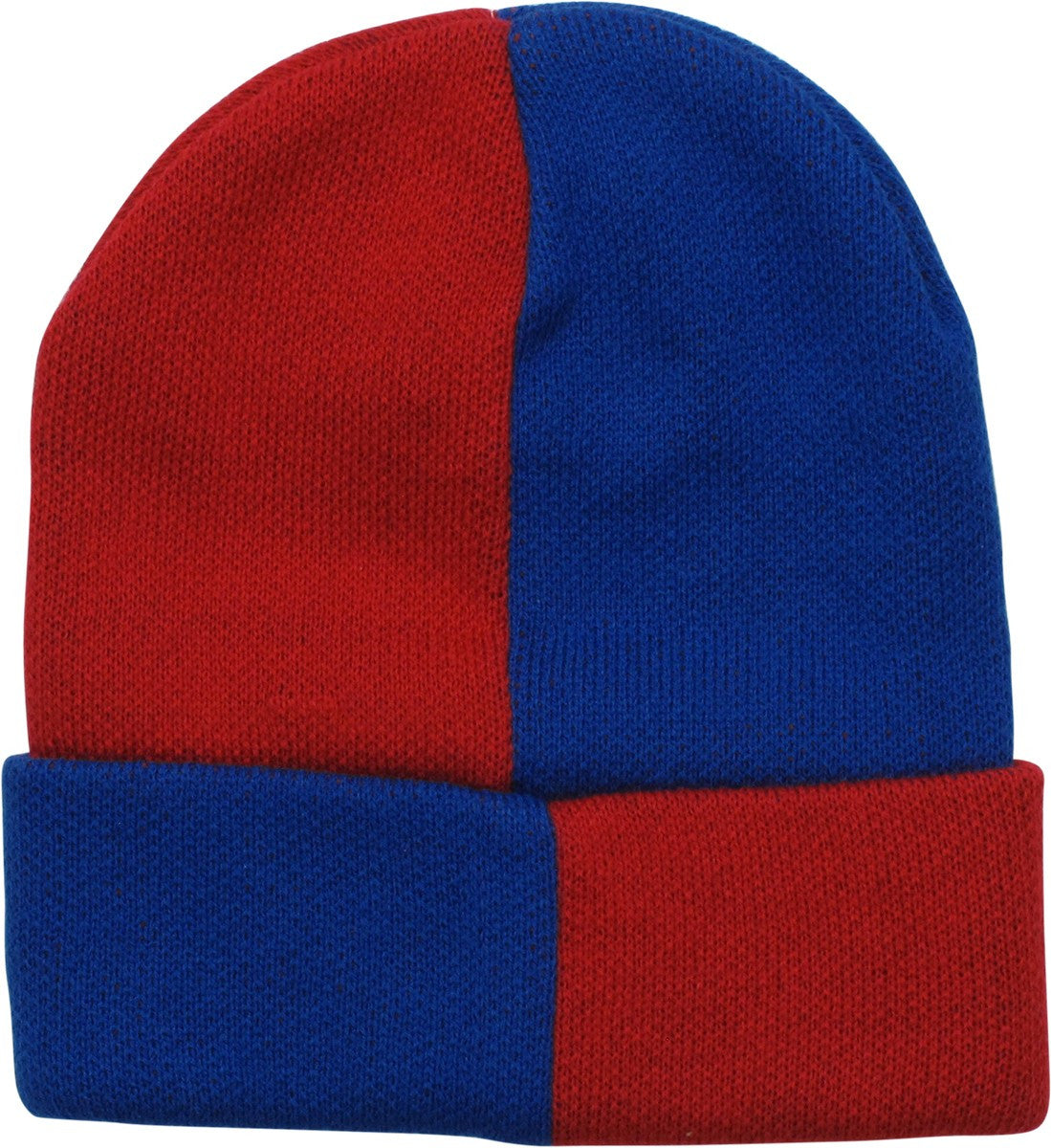 Harley Quinn Red Blue Sequin Cuff Beanie