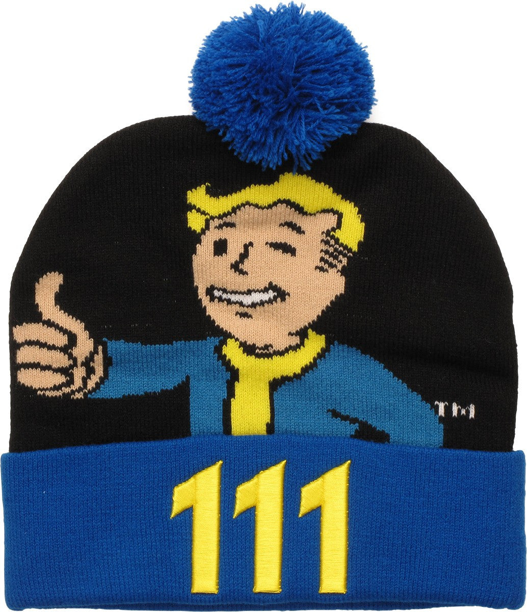 Fallout Vault Boy 111 Cuff Pom Beanie