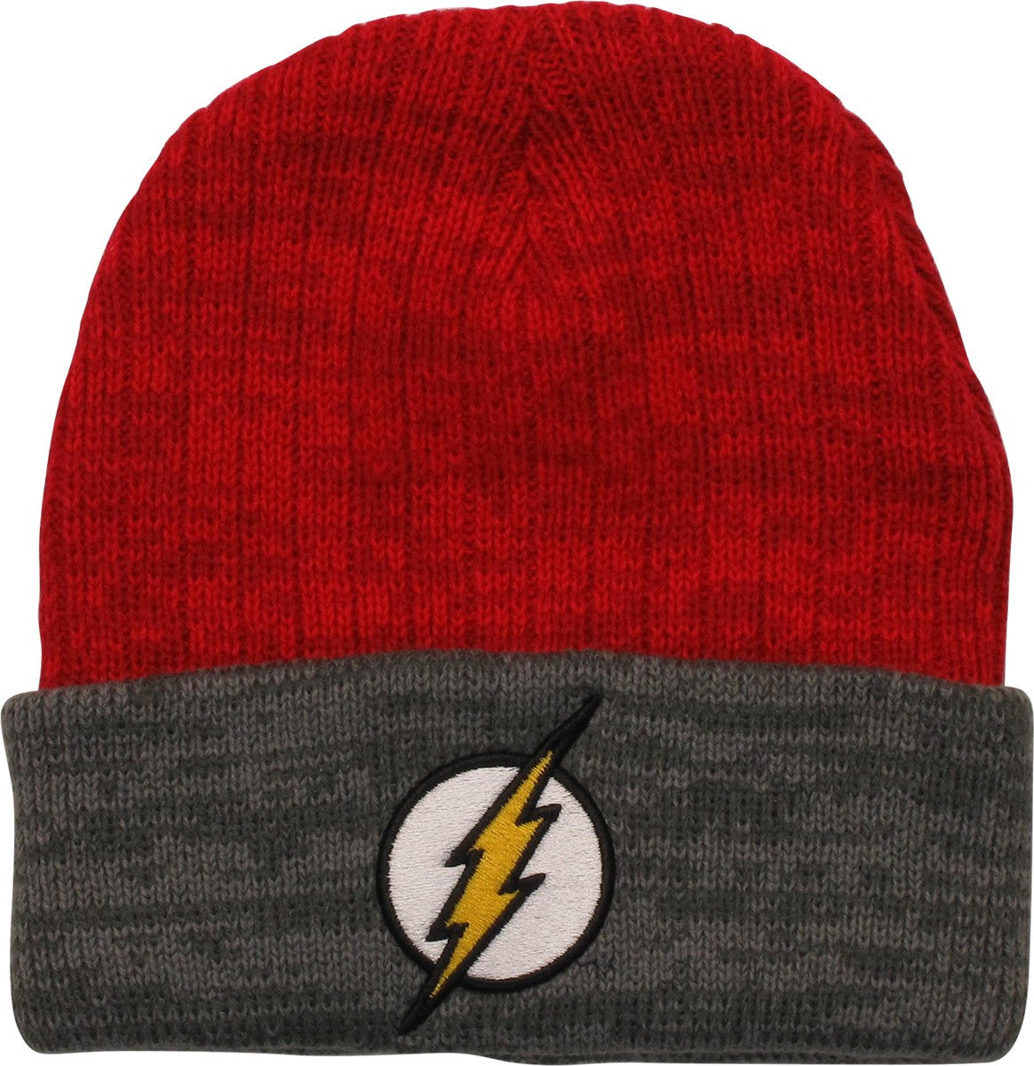 Flash Logo Gray Cuff Red Beanie