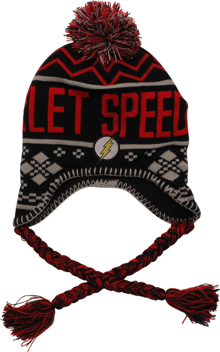 Flash Scarlet Speedster Pom Lapland Tassel Beanie