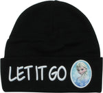 Frozen Elsa Portrait Let It Go Black Cuff Beanie