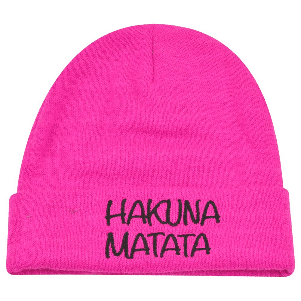 Lion King Hakuna Matata Hot Pink Cuff Beanie