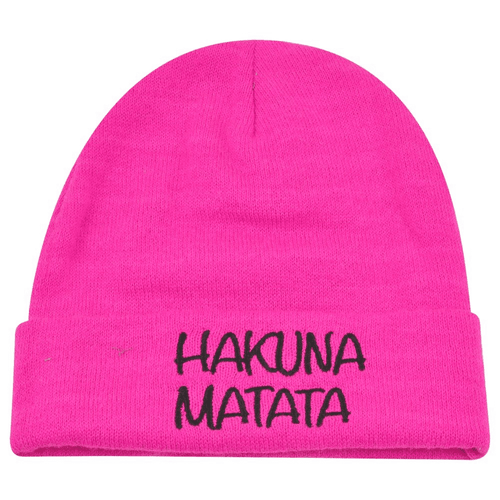 Lion King Hakuna Matata Hot Pink Cuff Beanie
