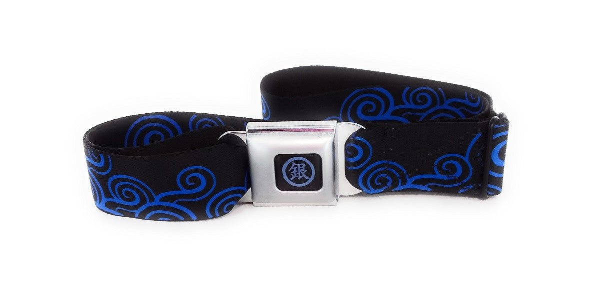 Gintama Blue Swirls Wrap Black Seatbelt Belt