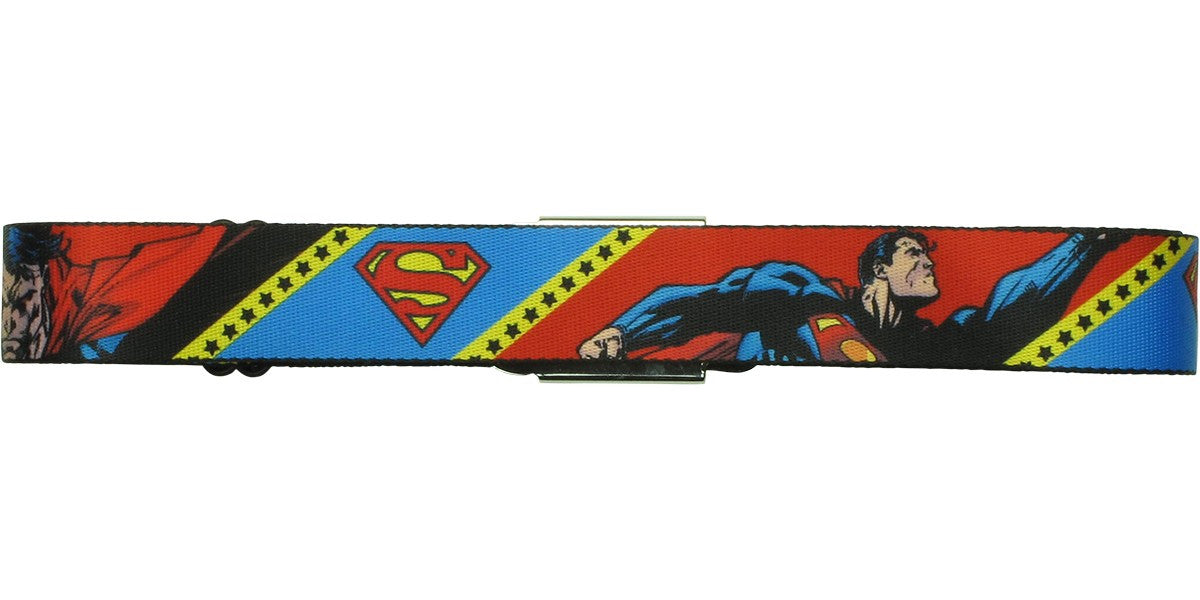 Superman Logo Poses Stars Seatbelt Belt