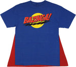 Big Bang Theory Bazinga Blue Caped T Shirt