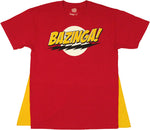 Big Bang Theory Bazinga Red Caped T Shirt