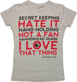 Big Bang Theory Love Hate List Baby Tee