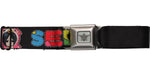 Black Butler Sebastian Stitched Letters Black Seatbelt Mesh Belt