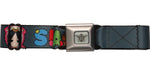 Black Butler Sebastian Stitched Letters Gray Seatbelt Mesh Belt