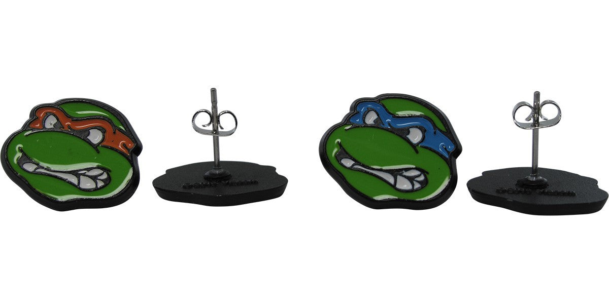 Ninja Turtles Mike Leo Heads Stud Earrings