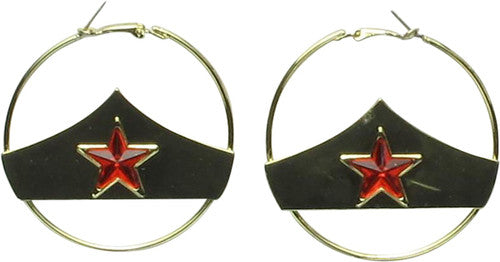 Wonder Woman Star Hoop Earrings