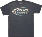 Bud Light Logo Heather Navy T Shirt Sheer