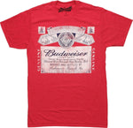 Budweiser Black and White Label Heather Red T Shirt Sheer
