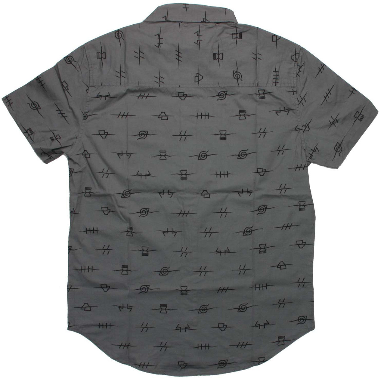 Naruto Village Anti Symbols Gray Button Shirt
